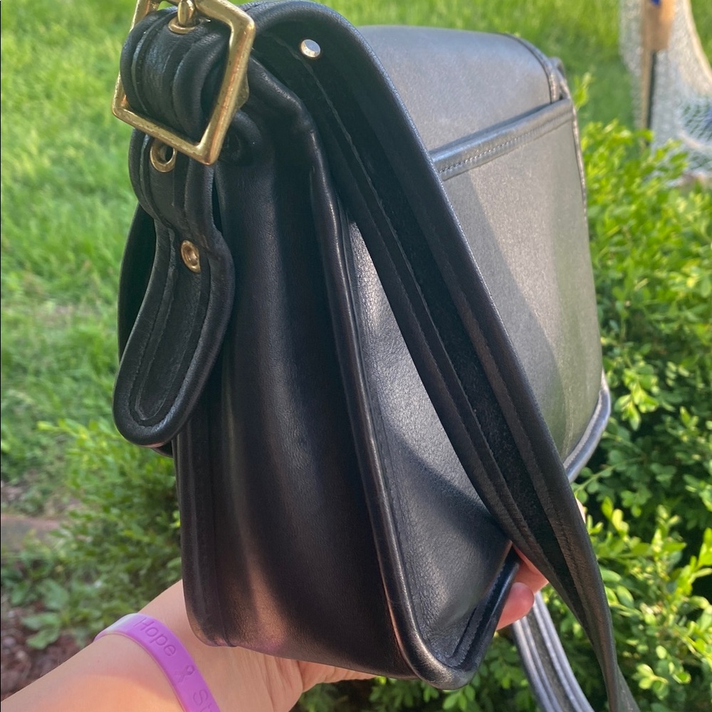 🖤🖤Vintage Coach Rambler’s Legacy Crossbody Bag 9061 Black Glove Tanned Leather🖤🖤 - Picture 16 of 17